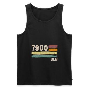 7900 Ulm Retro Postleitzahlen Alte PLZ Vintage - Männer Premium Bio Tank Top - Schwarz - Vorne - AI Model Male 178 light (178cm)