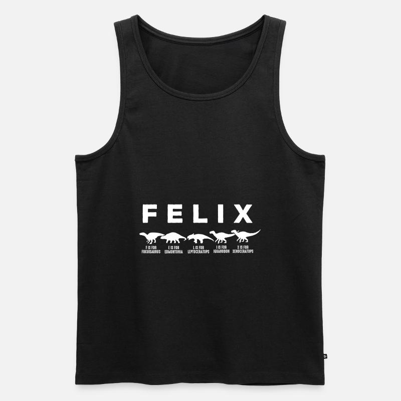 FELIX Cooler Dino Name Dinosaurier - Männer Premium Bio Tank Top - Schwarz