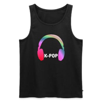 Kpop Merch Koreanische Popmusik K-Pop Style - Männer Premium Bio Tank Top - Schwarz - Vorne - AI Model Male 178 light (178cm)