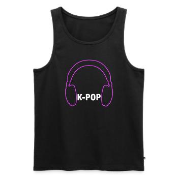 K-Pop Merch for Kpop Fans - Men's Premium Organic Tank Top - black - Front - AI Model Male 178 light (178cm)
