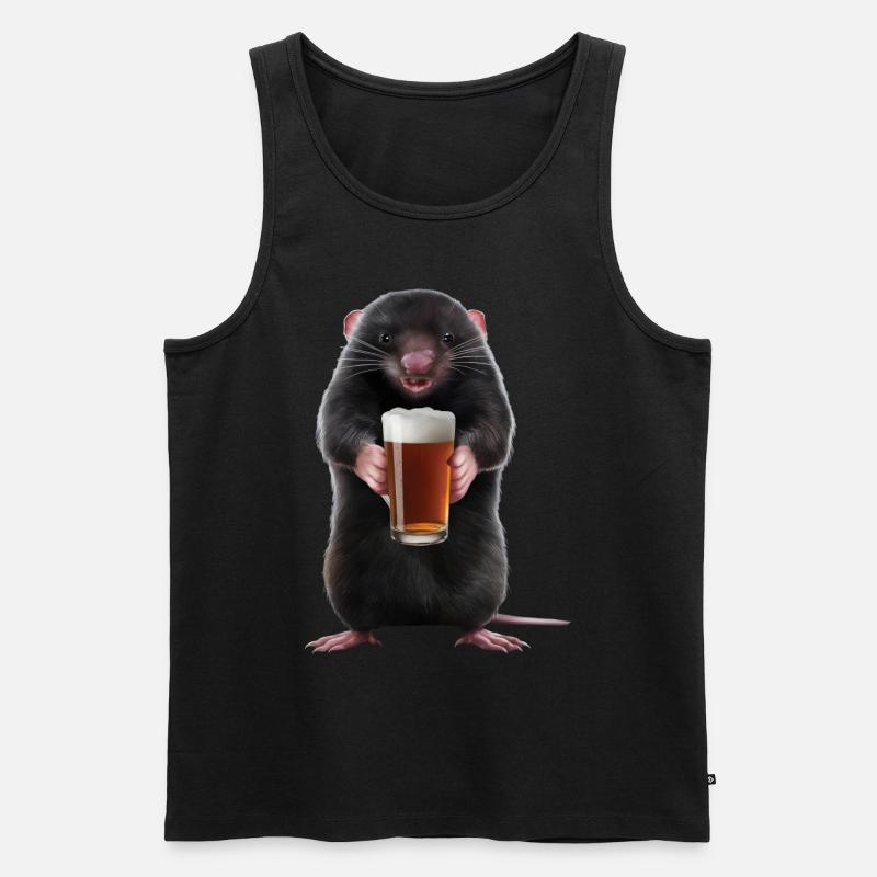 Maulwurf, Bier - Männer Premium Bio Tank Top - Schwarz