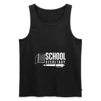 Secrétaire d'école secrétaires secrétaire assistante de bureau - Débardeur bio Premium Homme - noir - Devant - Michal (187cm)