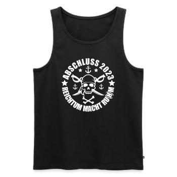 Abschluss 2023 Piraten Design - Männer Premium Bio Tank Top - Schwarz - Vorne - Michal (187cm)