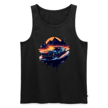 Klassischer Sportwagen - Männer Premium Bio Tank Top - Schwarz - Vorne - AI Model Male 178 light (178cm)