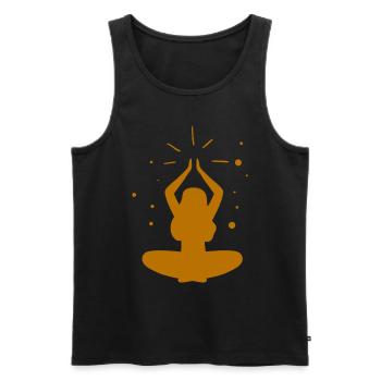 Yoga - Relax - Quality of Life - Men's Premium Organic Tank Top - black - Front - Michal (187cm)
