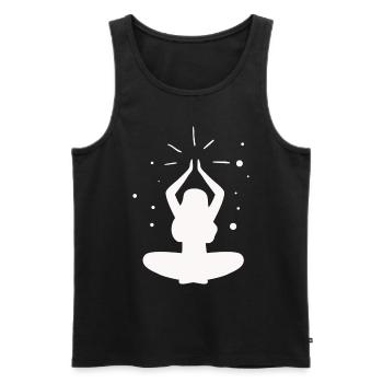Yoga - Relax Quality of life - Men's Premium Organic Tank Top - black - Front - Michal (187cm)