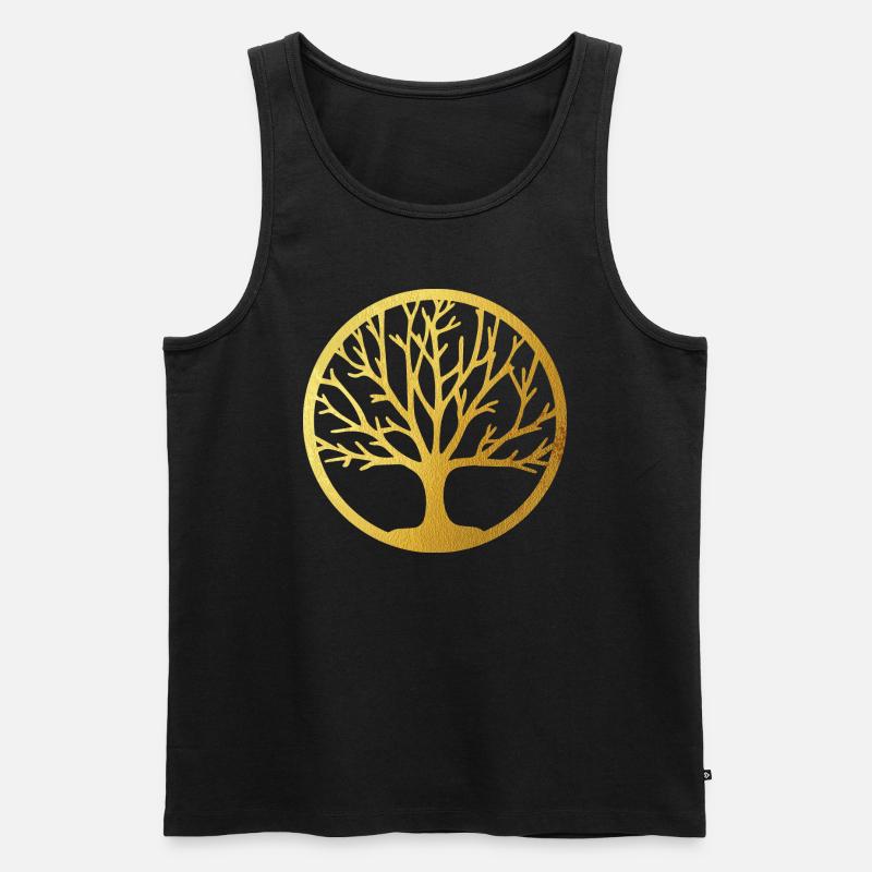 Baum des Lebens ,Lebensbaum,Graffiti,gold - Männer Premium Bio Tank Top - Schwarz