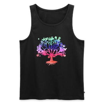 Tree of Life,Tree of Life,Painting,Watercolor - Men's Premium Organic Tank Top - black - Front - AI Model Male 178 light (178cm)
