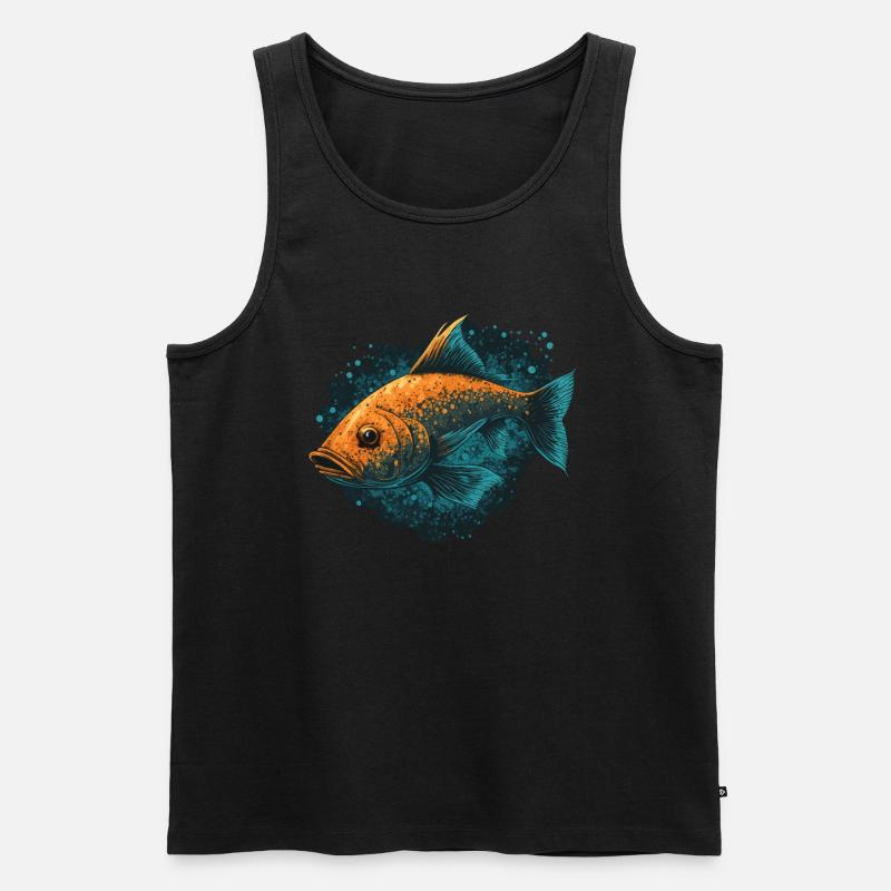 Fischkopf - Männer Premium Bio Tank Top - Schwarz