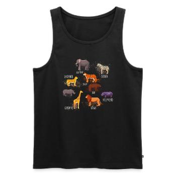 tiere,wilde tiere,zebra,löwe,elefant,bär,zoo - Männer Premium Bio Tank Top - Schwarz - Vorne - Michal (187cm)