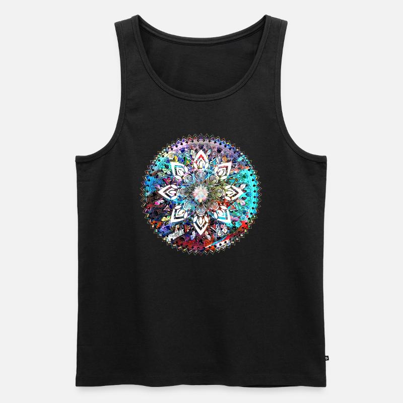 mandala,bunt,muster,orient,graffiti - Männer Premium Bio Tank Top - Schwarz