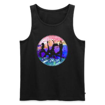 Yoga,Femme,Stretching,Sports,Power Yoga,Mandala - Débardeur bio Premium Homme - noir - Devant - AI Model Male 178 light (178cm)