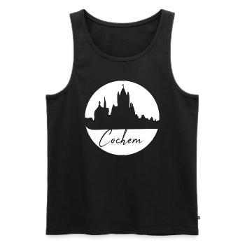 cochem,skyline,kreis,weisser kreis - Männer Premium Bio Tank Top - Schwarz - Vorne - AI Model Male 178 light (178cm)