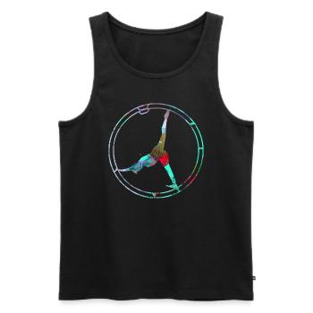 Rhönrad,Vélo,Tournoi, Sportif,Coloré,Graffiti - Débardeur bio Premium Homme - noir - Devant - Michal (187cm)