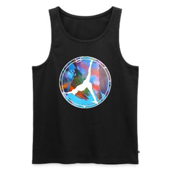 Rhönrad,Vélo,Tournoi, Sportif,Coloré,Graffiti - Débardeur bio Premium Homme - noir - Devant - Michal (187cm)