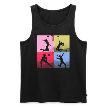 volleyball,volleyballer,beachball,colorful - Men's Premium Organic Tank Top - black - Front - AI Model Male 178 light (178cm)