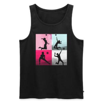 volleyball,volleyballer,beachball,graffiti,pink - Men's Premium Organic Tank Top - black - Front - AI Model Male 178 light (178cm)