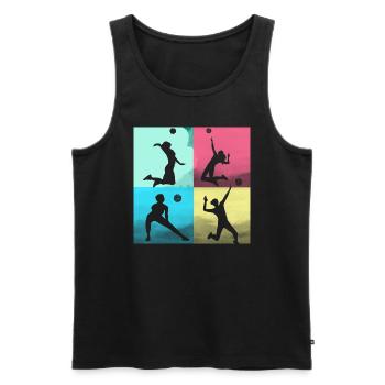 volleyball,volleyballer,beachball,colorful - Men's Premium Organic Tank Top - black - Front - AI Model Male 178 light (178cm)