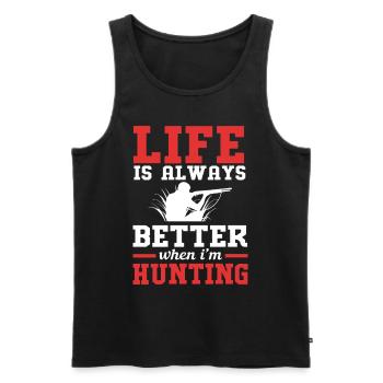 Crocodile Hunting Hunter Hunting - Men's Premium Organic Tank Top - black - Front - AI Model Male 178 light (178cm)