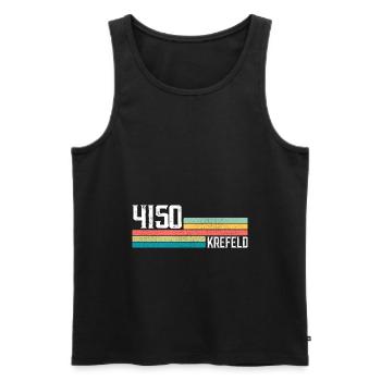 4150 Krefeld Retro Postleitzahlen Alte PLZ Vintage - Männer Premium Bio Tank Top - Schwarz - Vorne - AI Model Male 178 light (178cm)