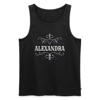 Alexandra Nom Prénom personnalisé - Débardeur bio Premium Homme - noir - Devant - Michal (187cm)