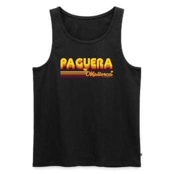 Paguera Summery Mallorca Holiday Design - Men's Premium Organic Tank Top - black - Front - AI Model Male 178 light (178cm)