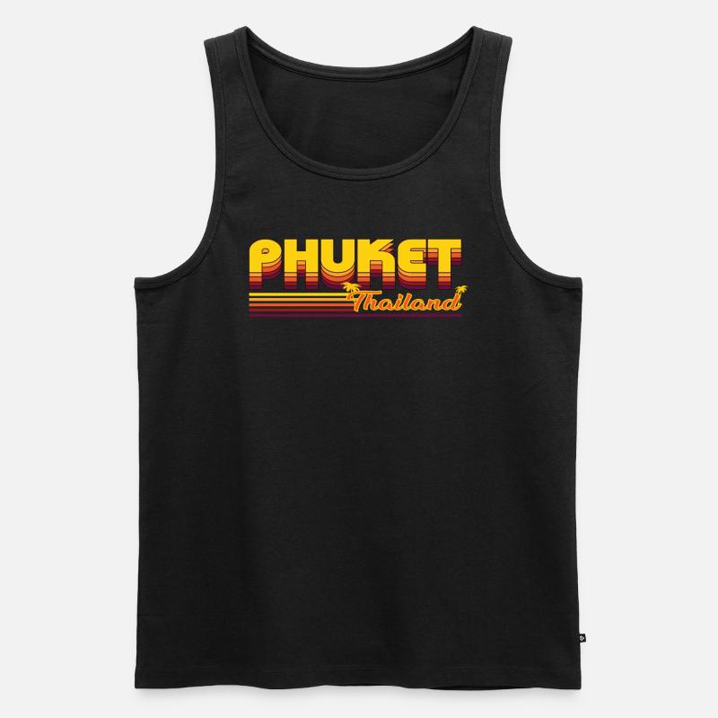 Phuket Tropical Vibes Design - Männer Premium Bio Tank Top - Schwarz