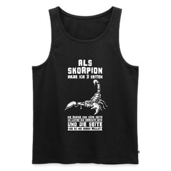 Fier illustration signe du zodiaque Scorpion disant - Débardeur bio Premium Homme - noir - Devant - Michal (187cm)