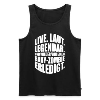 Zocker Geschenk und wieder von einem Baby-Zombie - Männer Premium Bio Tank Top - Schwarz - Vorne - Michal (187cm)