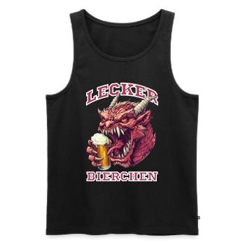 Lecker Bierchen X Drache mit Bier lustiges - Männer Premium Bio Tank Top - Schwarz - Vorne - Michal (187cm)