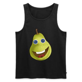 Birne - Männer Premium Bio Tank Top - Schwarz - Vorne - AI Model Male 178 light (178cm)