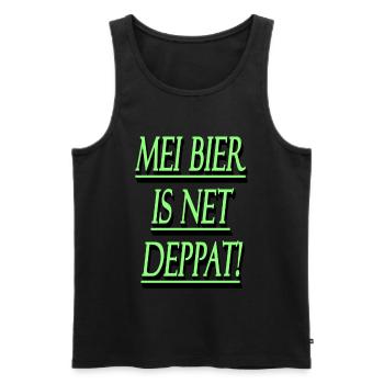 Mei beer is net deppat! - Men's Premium Organic Tank Top - black - Front - Michal (187cm)