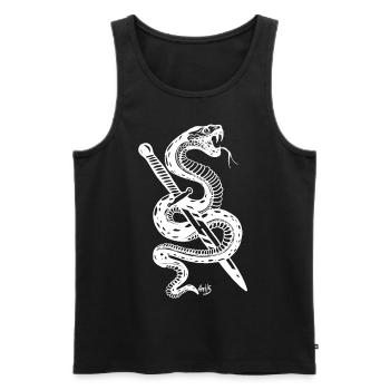 Dague de serpent WH - Débardeur bio Premium Homme - noir - Devant - Michal (187cm)