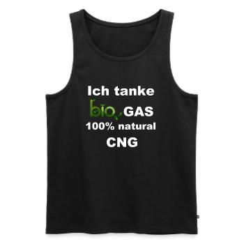 Ich tanke Bio Gas 100% natural CNG - Männer Premium Bio Tank Top - Schwarz - Vorne - Michal (187cm)
