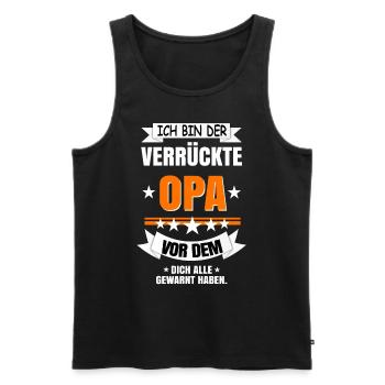 Ich bin der verrückte Opa - Männer Premium Bio Tank Top - Schwarz - Vorne - AI Model Male 178 light (178cm)