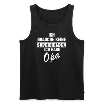 Ich brauche keinen Superhelden ich habe Opa - Männer Premium Bio Tank Top - Schwarz - Vorne - AI Model Male 178 light (178cm)
