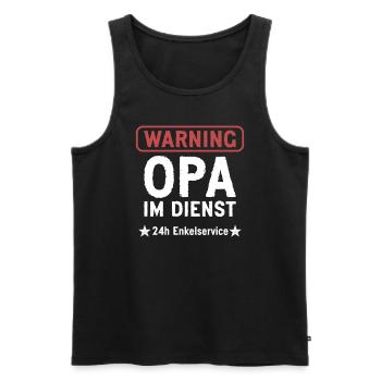Opa im Dienst Geschenkidee - Männer Premium Bio Tank Top - Schwarz - Vorne - AI Model Male 178 light (178cm)