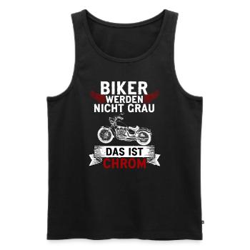 Biker werden nicht grau, das ist Chrom Biker - Männer Premium Bio Tank Top - Schwarz - Vorne - AI Model Male 178 light (178cm)