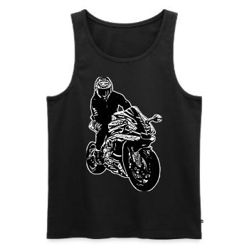 Motorcycle Lifestyle / Moto / moto biker - Débardeur bio Premium Homme - noir - Devant - AI Model Male 178 light (178cm)