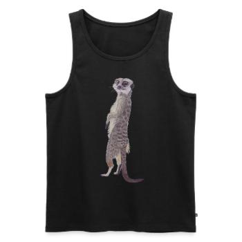 aufrecht stehendes Erdmännchen - Männer Premium Bio Tank Top - Schwarz - Vorne - AI Model Male 178 light (178cm)