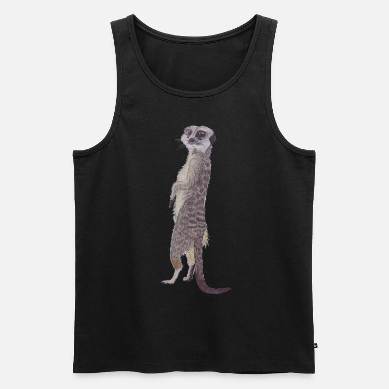 aufrecht stehendes Erdmännchen - Männer Premium Bio Tank Top - Schwarz