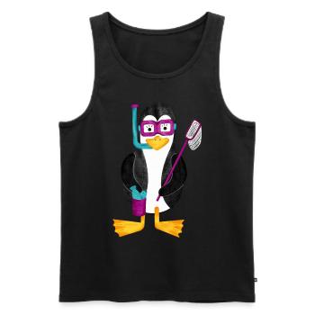 Penguin Snorkel Vacances à la plage - Débardeur bio Premium Homme - noir - Devant - Michal (187cm)