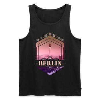 Berlin Deutschland Stadt Skyline Heimat Liebe - Männer Premium Bio Tank Top - Schwarz - Vorne - Michal (187cm)