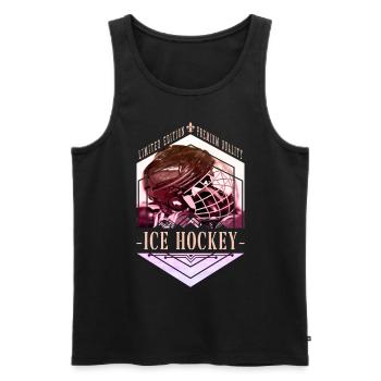 Eishockey Helm Vintage Retro Spieler Sport Team - Männer Premium Bio Tank Top - Schwarz - Vorne - Michal (187cm)