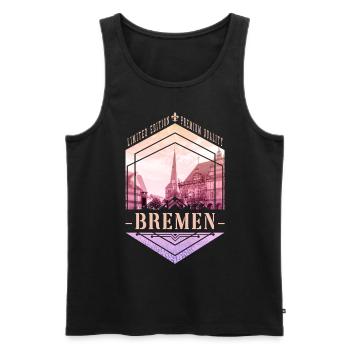 Brême Allemagne City Skyline Vintage Retro - Débardeur bio Premium Homme - noir - Devant - Michal (187cm)