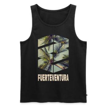 Fuerteventura Sommer Sonne Strand Meer Palmen - Männer Premium Bio Tank Top - Schwarz - Vorne - AI Model Male 178 light (178cm)
