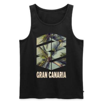 Gran Canaria Palm Trees Summer Sun Beach Sea - Men's Premium Organic Tank Top - black - Front - Michal (187cm)