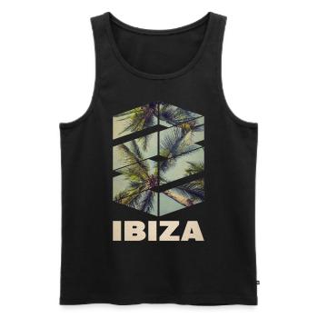 Ibiza Sommer Sonne Strand Meer Palmen Party - Männer Premium Bio Tank Top - Schwarz - Vorne - Michal (187cm)