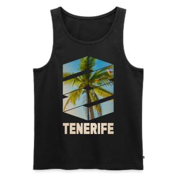 Teneriffa Tenerife Sommer Sonne Strand Meer Palmen - Männer Premium Bio Tank Top - Schwarz - Vorne - Michal (187cm)