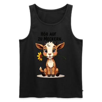 Hör auf zu meckern für eine Frau oder Mädchen - Männer Premium Bio Tank Top - Schwarz - Vorne - Michal (187cm)